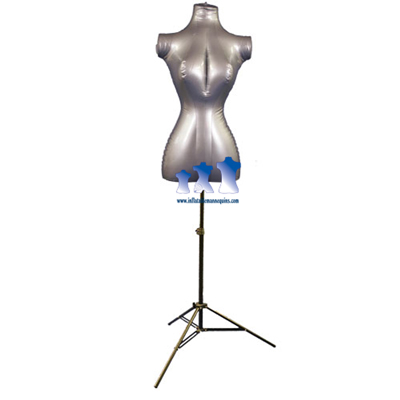 Inflatable Female Torso with MS12 Stand, Silver